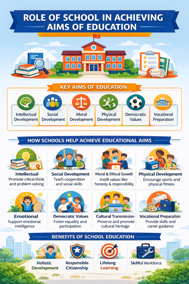 Role of School in Achieving the Aims of Education: Indian Perspective
